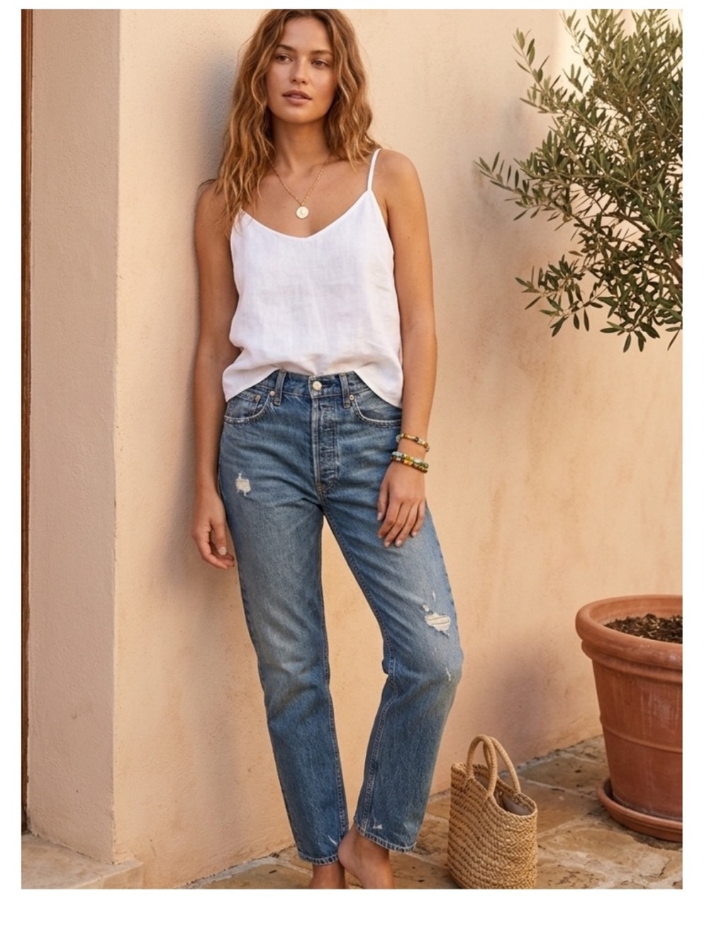 GAP Medium Wash Cheeky Straight High Rise Jeans
